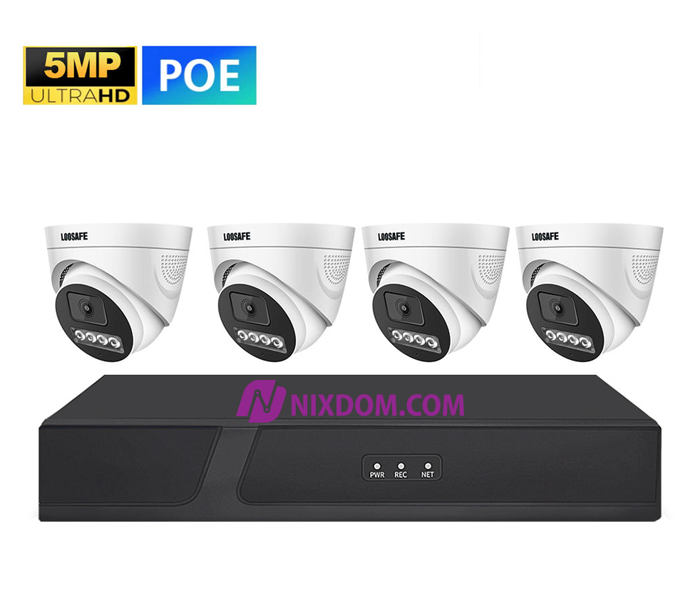 POE System Surveillance CCTV 5MP 4CH