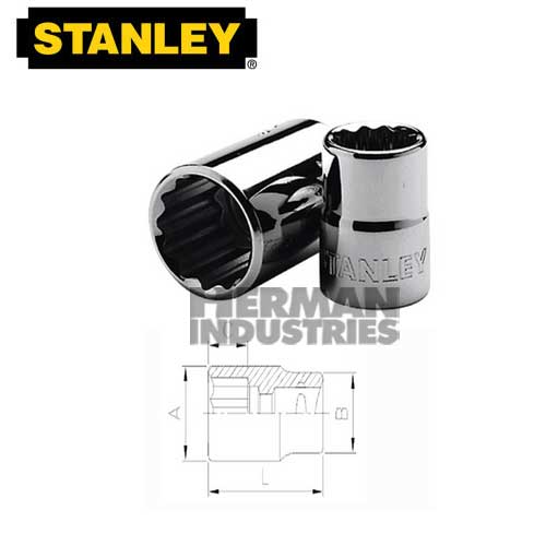STANLEY Socket Standard 3/8" Drive 12 Point 5/16" Model 86-261-1-23