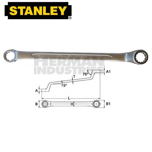 STANLEY Wrench Box End 75 Degree 16 X 17 mm